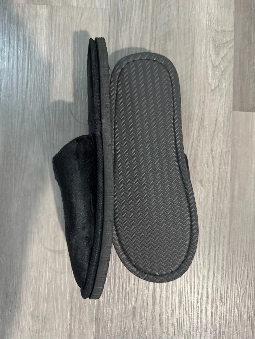 Chrome Hearts Black Plush Slip-On Loafers with White Embroidered Crest